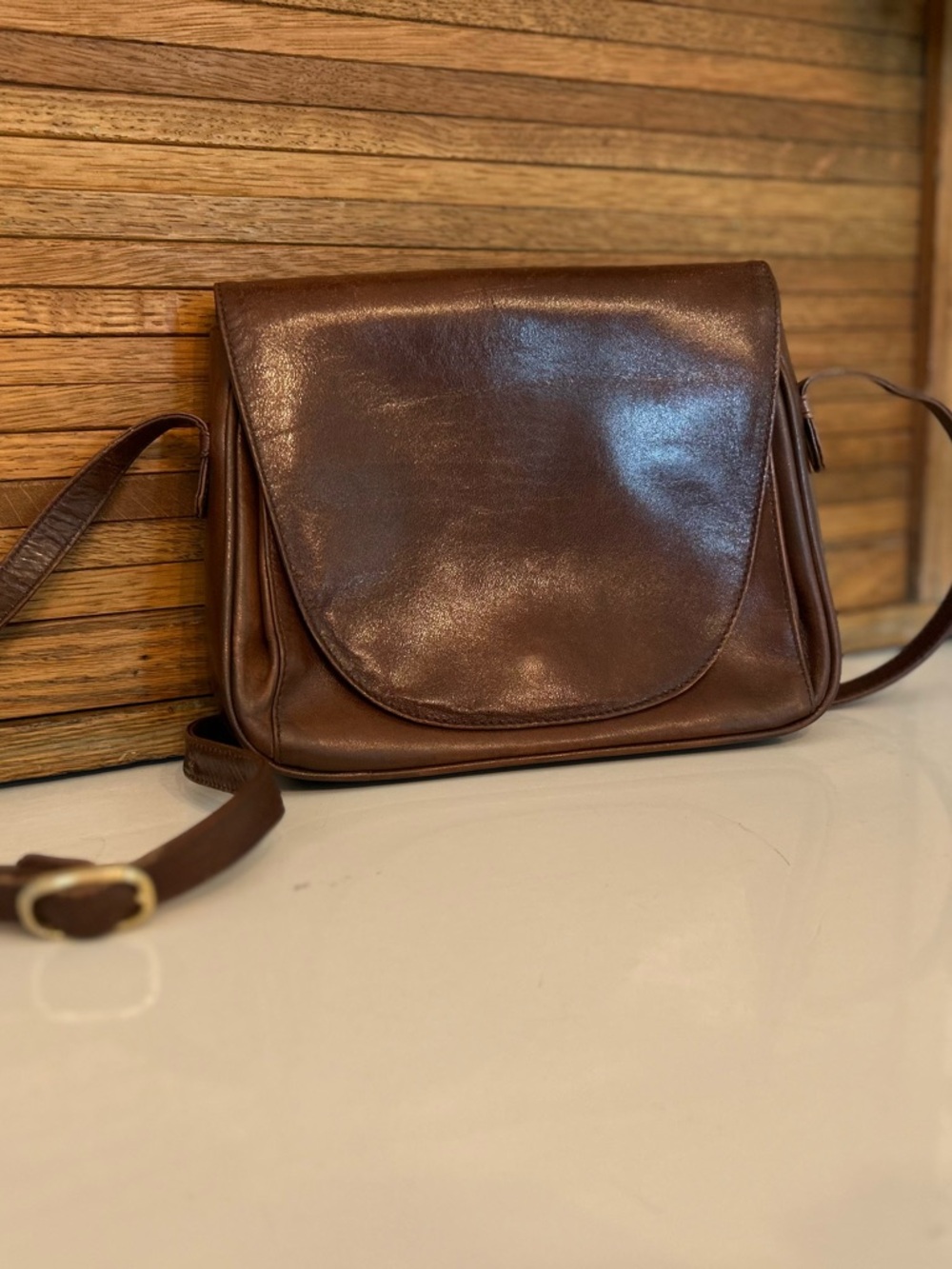 Loredana Brown Leather Crossbody Handbag